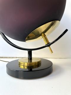 Contemporary Pair of Brass and Murano Glass World Map Style Lamps Italy - 4116508