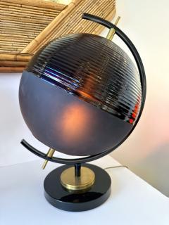 Contemporary Pair of Brass and Murano Glass World Map Style Lamps Italy - 4116509