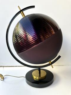 Contemporary Pair of Brass and Murano Glass World Map Style Lamps Italy - 4116512