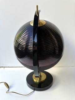 Contemporary Pair of Brass and Murano Glass World Map Style Lamps Italy - 4116513