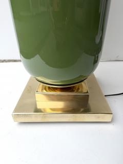 Contemporary Pair of Brass and Yellow Murano Glass Bulb Shade Lamps Italy - 4591303
