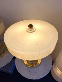 Contemporary Pair of Brass and Yellow Murano Glass Giro Lamps Italy - 4376239