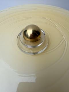 Contemporary Pair of Brass and Yellow Murano Glass Giro Lamps Italy - 4376242