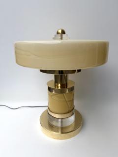 Contemporary Pair of Brass and Yellow Murano Glass Giro Lamps Italy - 4376246