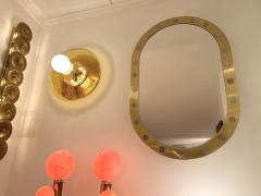 Contemporary Pair of Brass and Yellow Murano Glass UFO Sconces Italy - 3265620