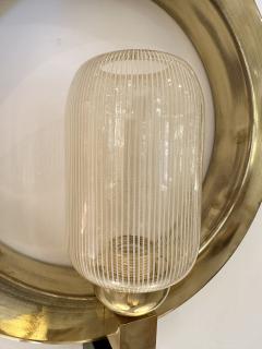 Contemporary Pair of Circle Brass and Murano Glass Sconces Italy - 3161320