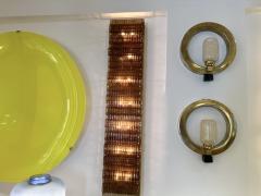 Contemporary Pair of Circle Brass and Murano Glass Sconces Italy - 3161325