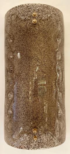 Contemporary Pair of Cola Granita Murano Glass and Brass Sconces Italy - 4104041