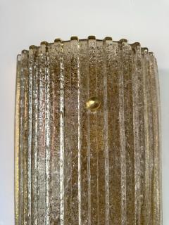Contemporary Pair of Cola Granita Murano Glass and Brass Sconces Italy - 4328073