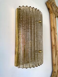 Contemporary Pair of Cola Granita Murano Glass and Brass Sconces Italy - 4328075