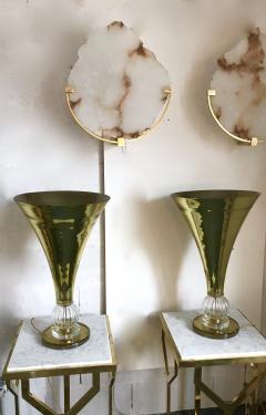Contemporary Pair of Cone Lamps Gold Murano Glass - 537337