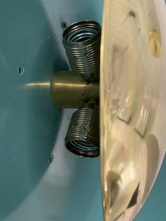 Contemporary Pair of Curve Lacquered Metal and Brass Sconces Italy - 2235352