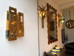 Contemporary Pair of Geometry Cola Murano Glass and Brass Sconces Italy - 4496010