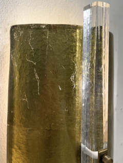 Contemporary Pair of Gold Wall Lights Glass Italy - 4246185