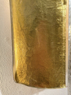 Contemporary Pair of Gold Wall Lights Glass Italy - 4246187