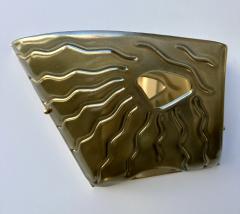 Contemporary Pair of Green Eyes Murano Glass and Brass Sconces Italy - 4100441