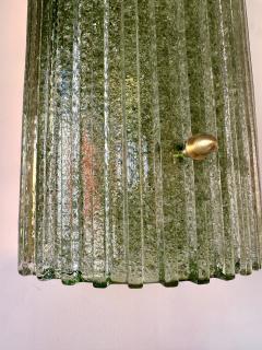 Contemporary Pair of Green Granita Murano Glass and Brass Sconces Italy - 4100303