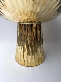 Contemporary Pair of Hammered Brass Rattan Enamel Metal Side Tables Italy - 4422299