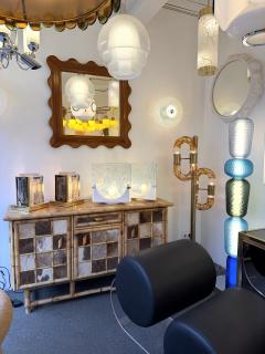 Contemporary Pair of Lamps Gold Powder Cubic Murano Glass and Brass Italy - 4360293