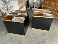 Contemporary Pair of Lighting Murano Glass Brass Side Tables Italy - 3981642