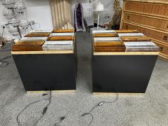 Contemporary Pair of Lighting Murano Glass Brass Side Tables Italy - 3981643