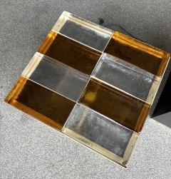 Contemporary Pair of Lighting Murano Glass Brass Side Tables Italy - 3981645