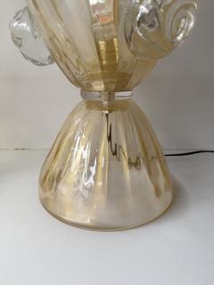 Contemporary Pair of Murano Glass Vase Macaroons Lamps Italy - 4498163