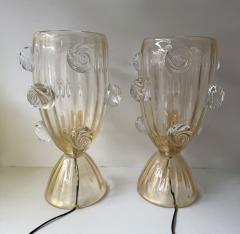 Contemporary Pair of Murano Glass Vase Macaroons Lamps Italy - 4498165