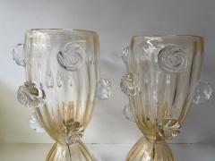 Contemporary Pair of Murano Glass Vase Macaroons Lamps Italy - 4498168