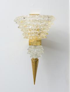 Contemporary Pair of Murano Rostrato Glass Sconces Manner of Barovier Toso - 2703409