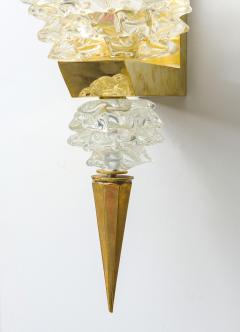Contemporary Pair of Murano Rostrato Glass Sconces Manner of Barovier Toso - 2703410