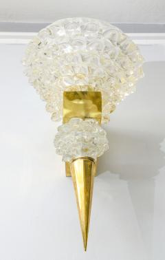 Contemporary Pair of Murano Rostrato Glass Sconces Manner of Barovier Toso - 2703415