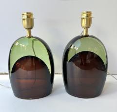 Contemporary Pair of Optical Two Tones Murano Glass Lamps by AD Murano Italy - 4331187