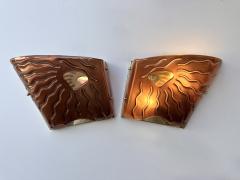 Contemporary Pair of Red Eyes Murano Glass and Brass Sconces Italy - 4103902