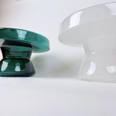 Contemporary Pair of Round Hand Blown Murano Glass Coffee Tables - 4583835