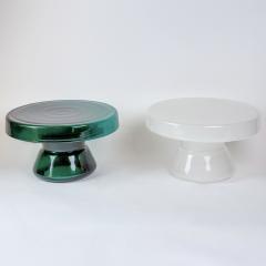 Contemporary Pair of Round Hand Blown Murano Glass Coffee Tables - 4583964