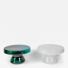 Contemporary Pair of Round Hand Blown Murano Glass Coffee Tables - 4583967