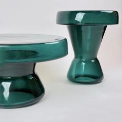 Contemporary Pair of Round Hand Blown Murano Glass Coffee Tables - 4583852