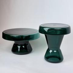 Contemporary Pair of Round Hand Blown Murano Glass Coffee Tables - 4583855