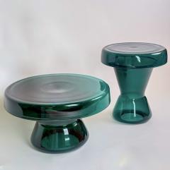 Contemporary Pair of Round Hand Blown Murano Glass Coffee Tables - 4583965