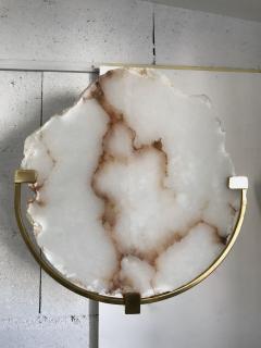 Contemporary Pair of Sconces Alabaster and Brass Italy - 797209
