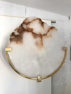 Contemporary Pair of Sconces Alabaster and Brass Italy - 797211