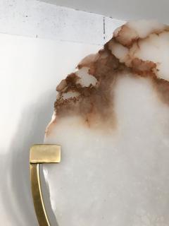 Contemporary Pair of Sconces Alabaster and Brass Italy - 797214