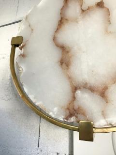 Contemporary Pair of Sconces Alabaster and Brass Italy - 797216