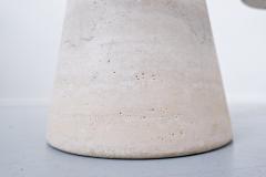 Contemporary Pair of Travertine Side Tables - 2550726