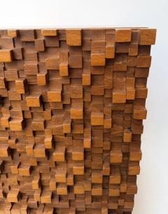 Contemporary Pair of Wood Marquetry Cube Bedside Tables Italy - 4559756