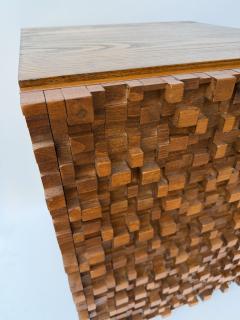 Contemporary Pair of Wood Marquetry Cube Bedside Tables Italy - 4559758