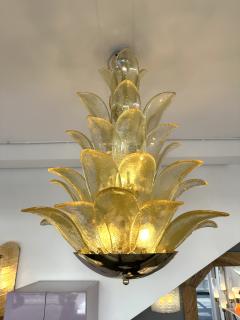Contemporary Palm Pendant Lighting Gold Murano Glass and Brass Italy - 4116517