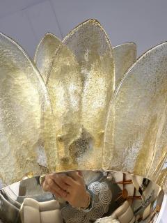 Contemporary Palm Pendant Lighting Gold Murano Glass and Brass Italy - 4116519