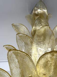Contemporary Palm Pendant Lighting Gold Murano Glass and Brass Italy - 4116524